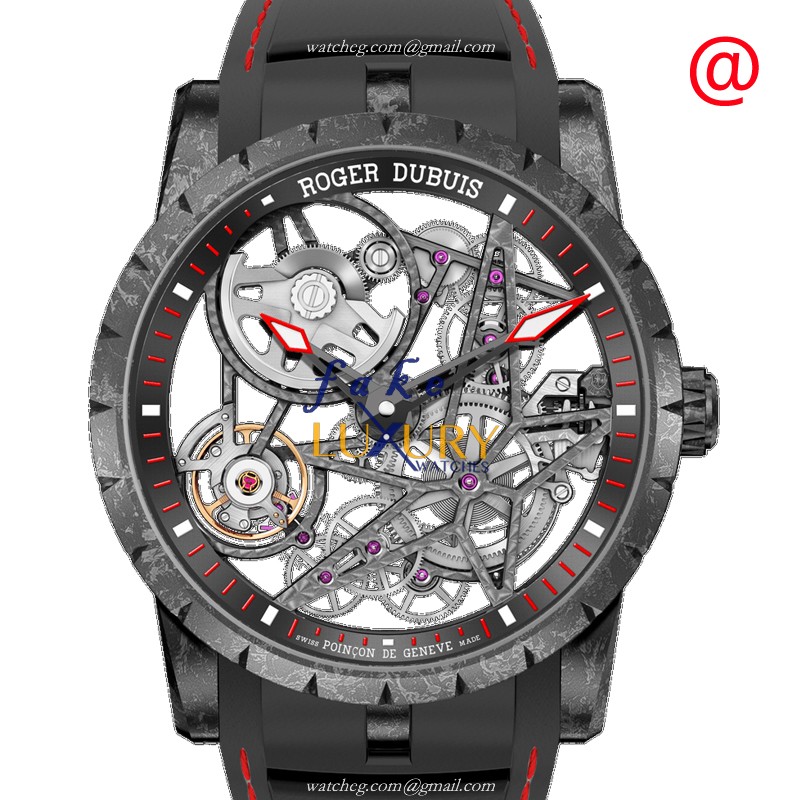 Roger Dubuis Excalibur RDDBEX0777 Carbon Fiber Transparent Dial Automatic Replica Watch - Luxury Replica Watch