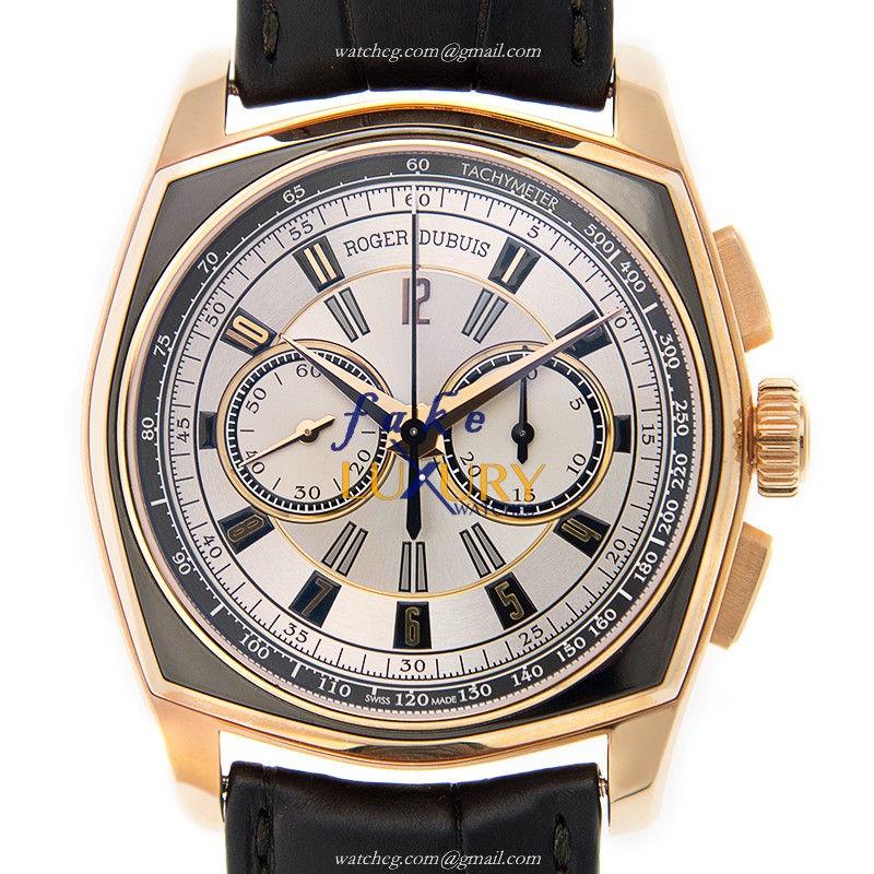 Roger Dubuis RDDBMG0004 Replica Watch, Automatic Movement, 44mm Rose Gold Case, Silver Dial - Luxury Replica Watch