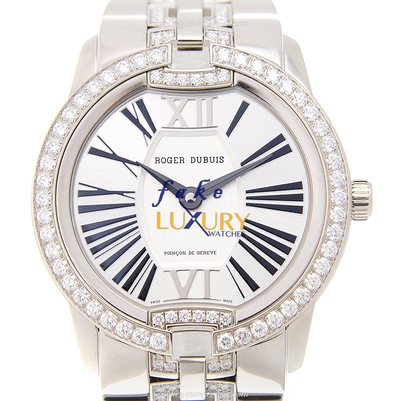 Roger Dubuis Velvet RDDBVE0001 - Replica Watch - Automatic - 18kt White Gold & Diamond - Silver Dial - Luxury Replica Watch