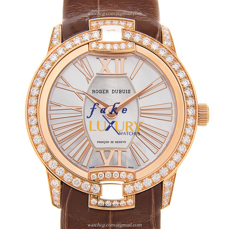 Roger Dubuis RDDBVE0020 VELVET - Replica Watch - White Mother of Pearl Dial - Automatic - 18kt Rose - Luxury Replica Watch