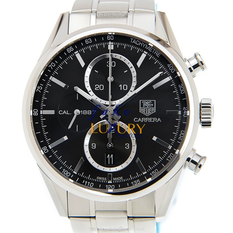 Tag Heuer Carrera CAR2110-BA0724 Automatic Black Dial Stainless Steel Replica Watch - Luxury Replica Watch