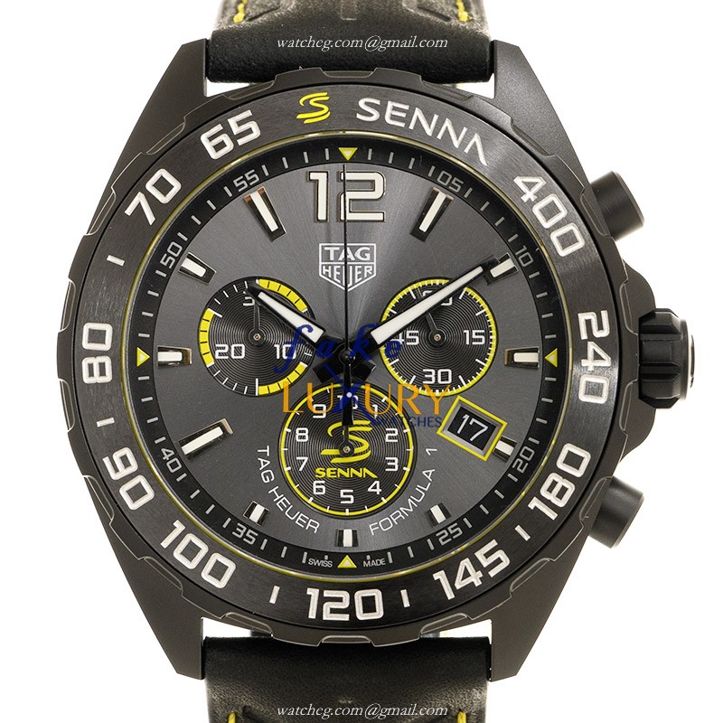 Tag Heuer CAZ101AJ.FC6487 Replica Watch F1 Quartz Gray Dial Steel Case Black Leather - Luxury Replica Watch