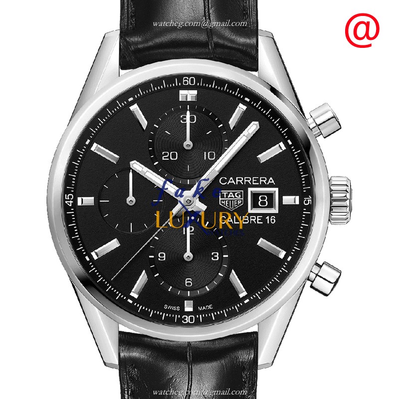 Tag Heuer CBK2110.FC6266 Carrera Replica Watch - Automatic - Stainless Steel - Black Dial - Luxury Replica Watch