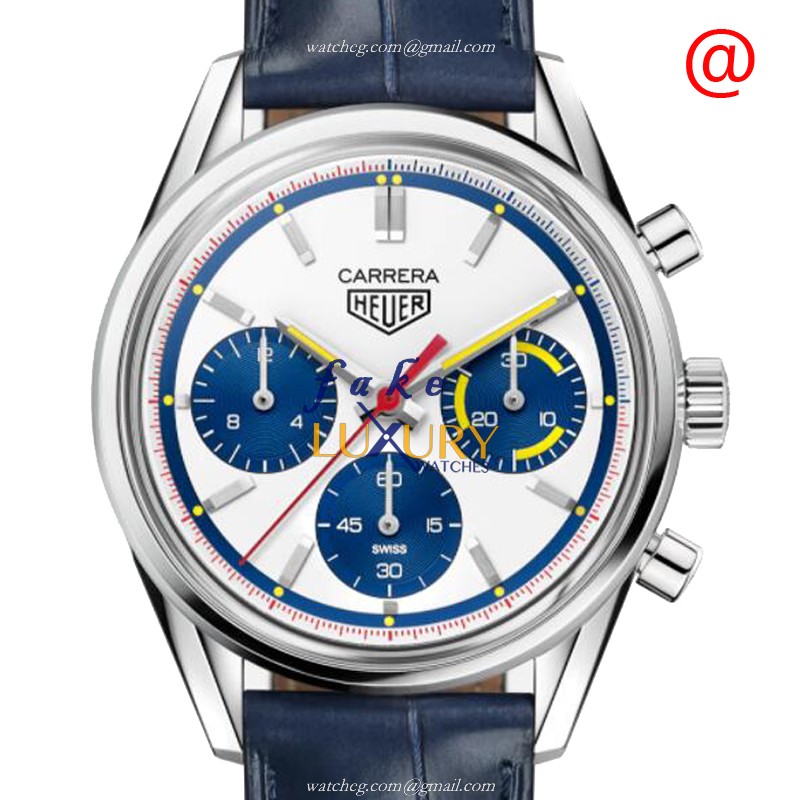 Tag Heuer Carrera CBK221C.FC6488 - Replica Watch - Automatic - White Dial - Blue Alligator Strap - Luxury Replica Watch