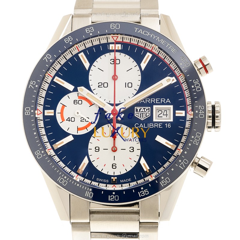 Tag Heuer Carrera CV201AR.BA0715 Replica Watch, Blue Dial, Automatic Movement, Steel - Luxury Replica Watch