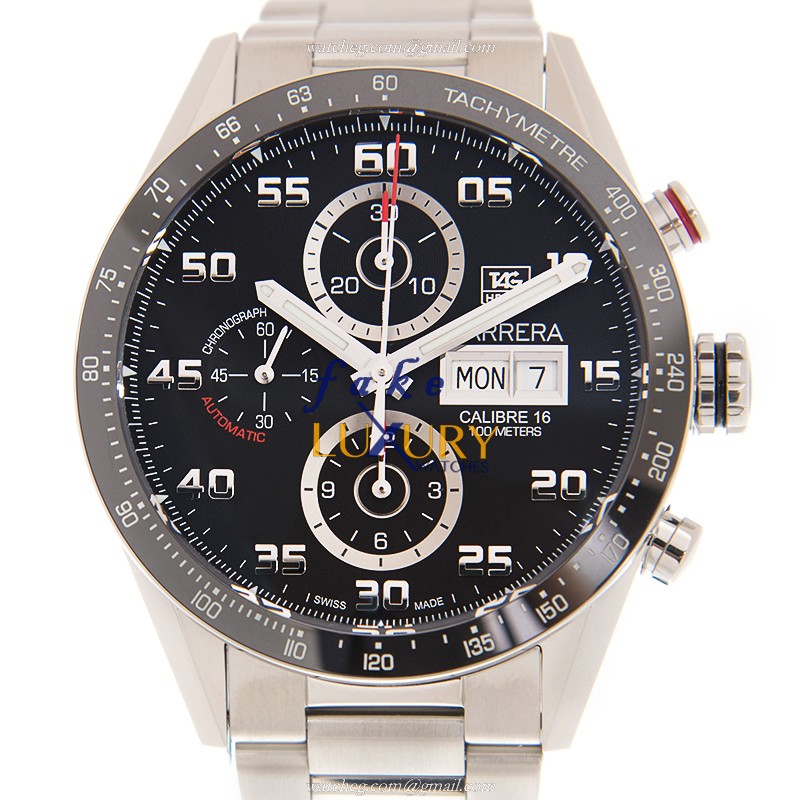 Tag Heuer CV2A1R.BA0799 Carrera Replica Watch, Black Dial, Ceramic & Steel, Automatic - Luxury Replica Watch