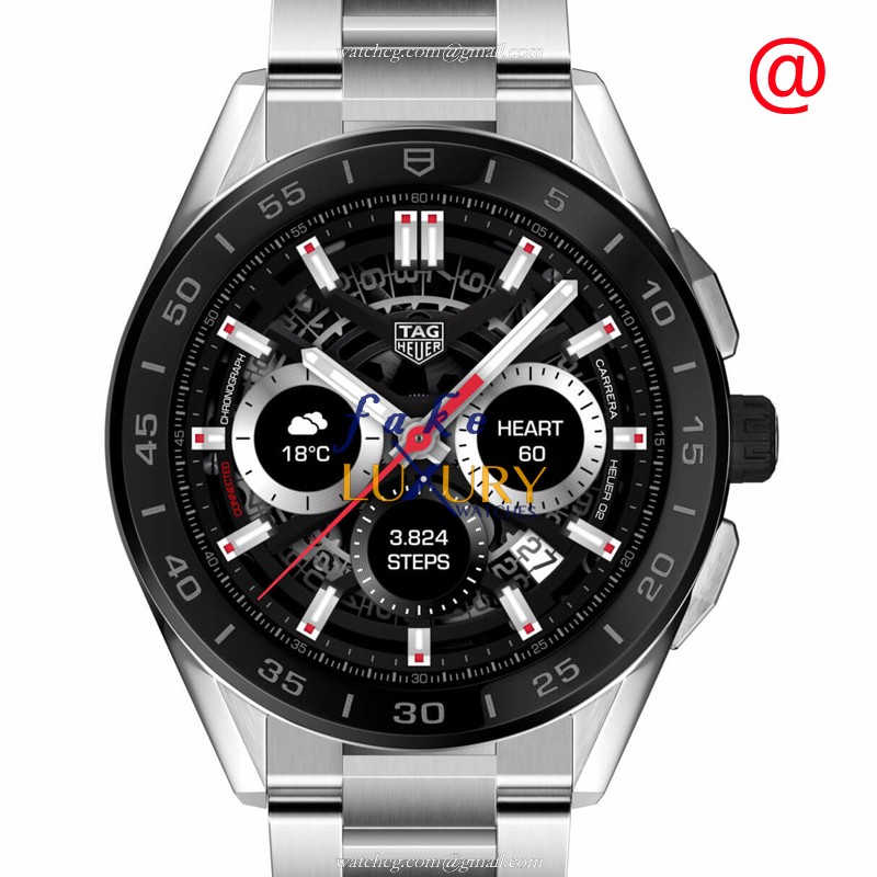 Tag Heuer SBG8A10.BA0646 Connected Intelligent Stainless Steel Black Dial Replica Watch - Luxury Replica Watch