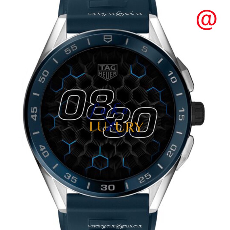 Tag Heuer SBG8A11.BT6220 Replica Watch With Intelligent Movement, Black Dial, Blue Rubber Strap - Luxury Replica Watch