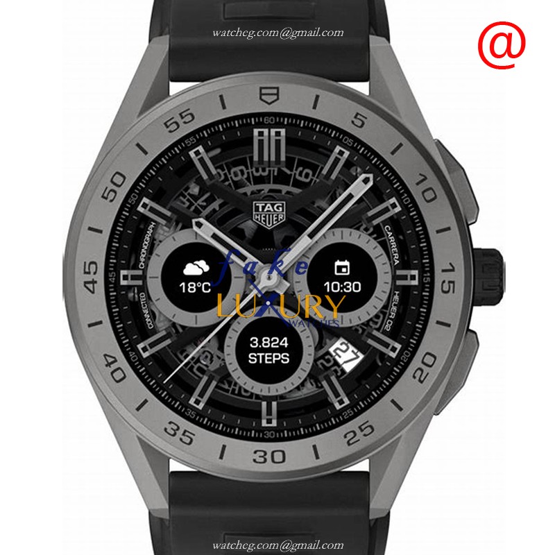 Tag Heuer SBG8A81.BT6222 Connected Intelligent Titanium Black Dial Replica Watch - Luxury Replica Watch