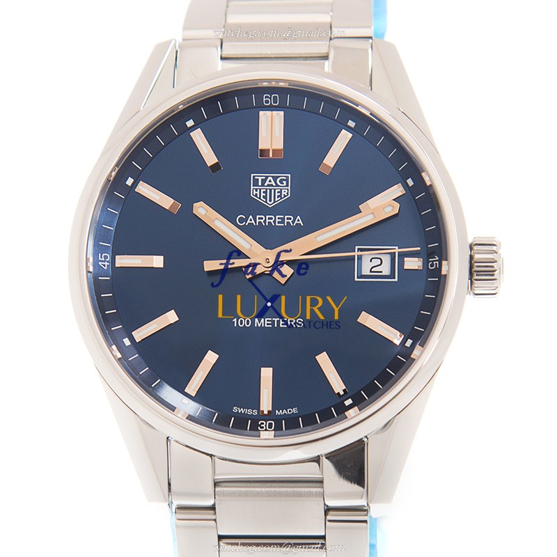 Tag Heuer Carrera WAR1112.BA0601 Quartz Replica Watch Blue Dial Steel - Luxury Replica Watch