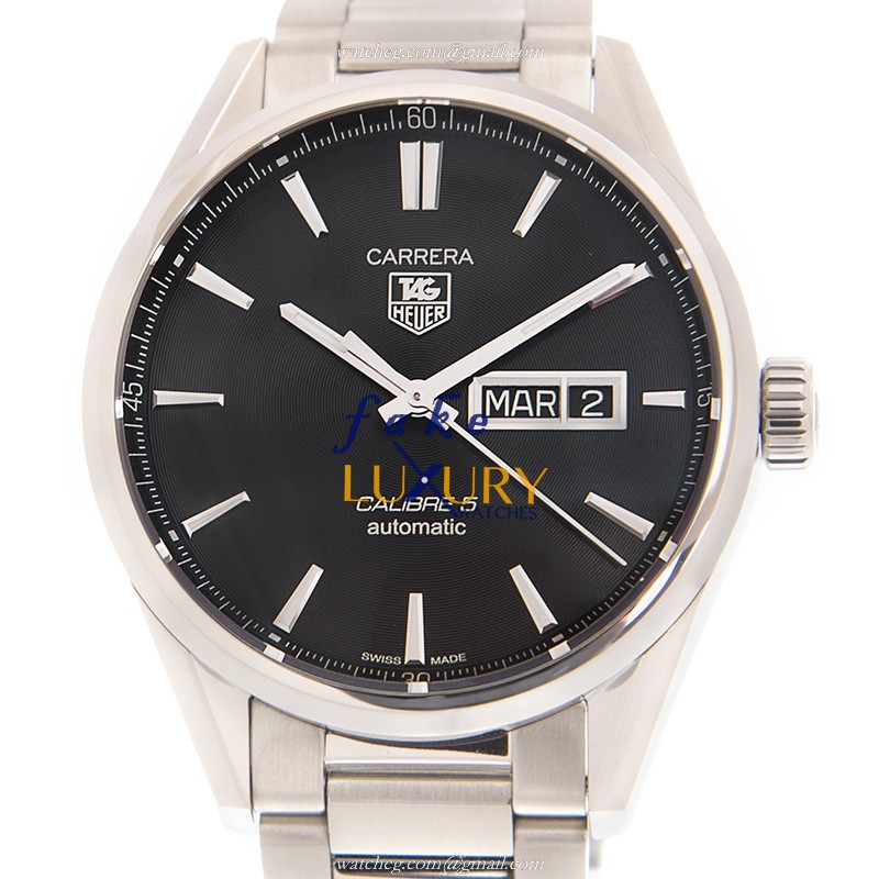 WAR201A.BA0723 - Tag Heuer Carrera Replica Watch - Automatic - Black Dial Steel - Luxury Replica Watch