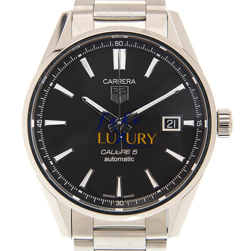 WAR211A.BA0782 - Tag Heuer Carrera Replica Watch - Automatic - Black Dial Silver Steel - Luxury Replica Watch
