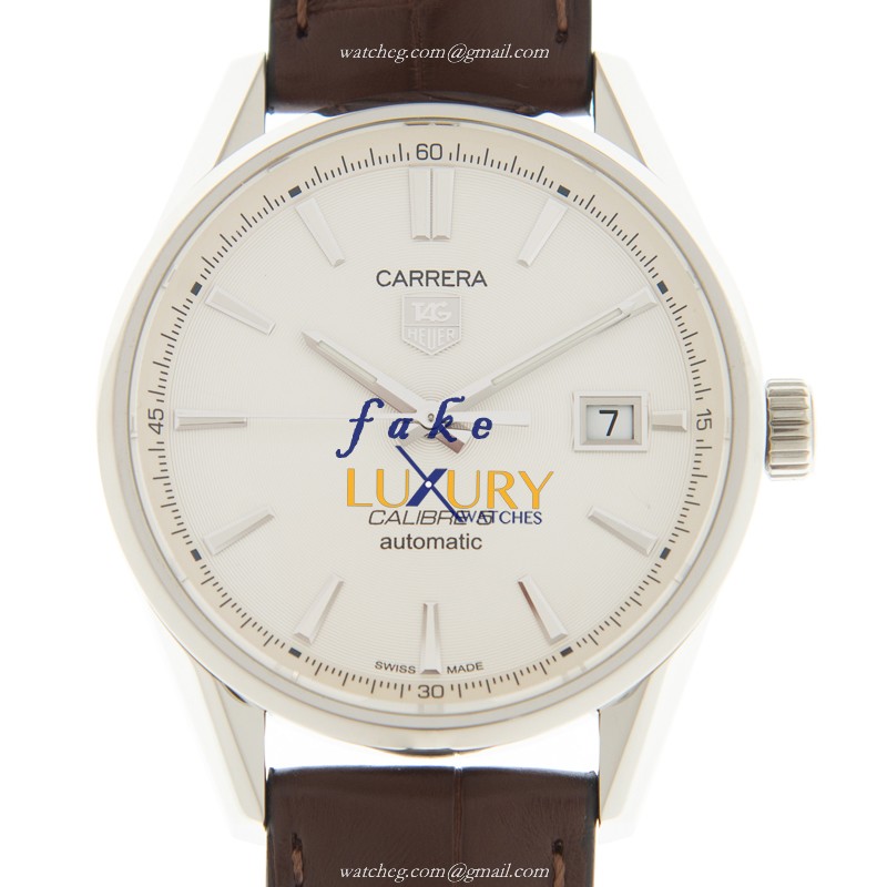 Tag Heuer WAR211B-FC6181 Carrera Replica Watch Automatic White Dial Steel Case - Luxury Replica Watch