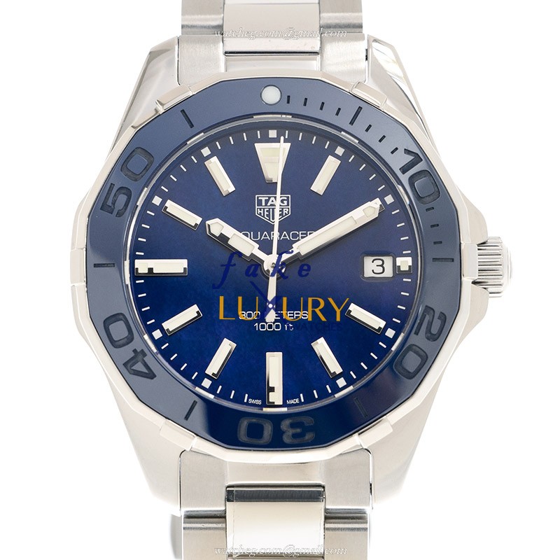 Tag Heuer Aquaracer WAY131S.BA0748 Replica Watch, Blue Dial Steel Case Quartz - Luxury Replica Watch