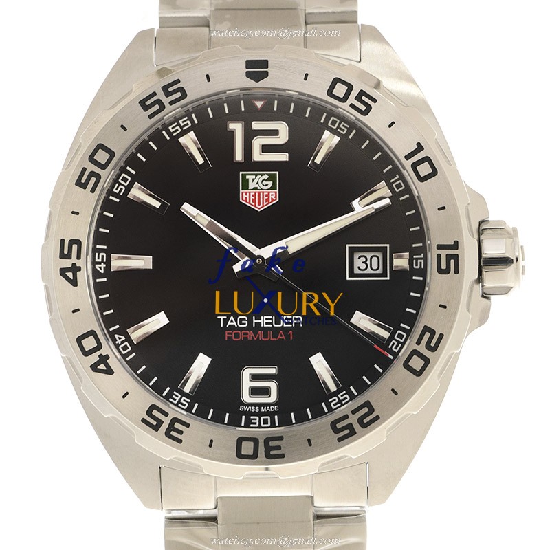 Tag Heuer WAZ1112.BA0875 Formula 1 Quartz Steel Black Dial Silver Bracelet Replica Watch - Luxury Replica Watch