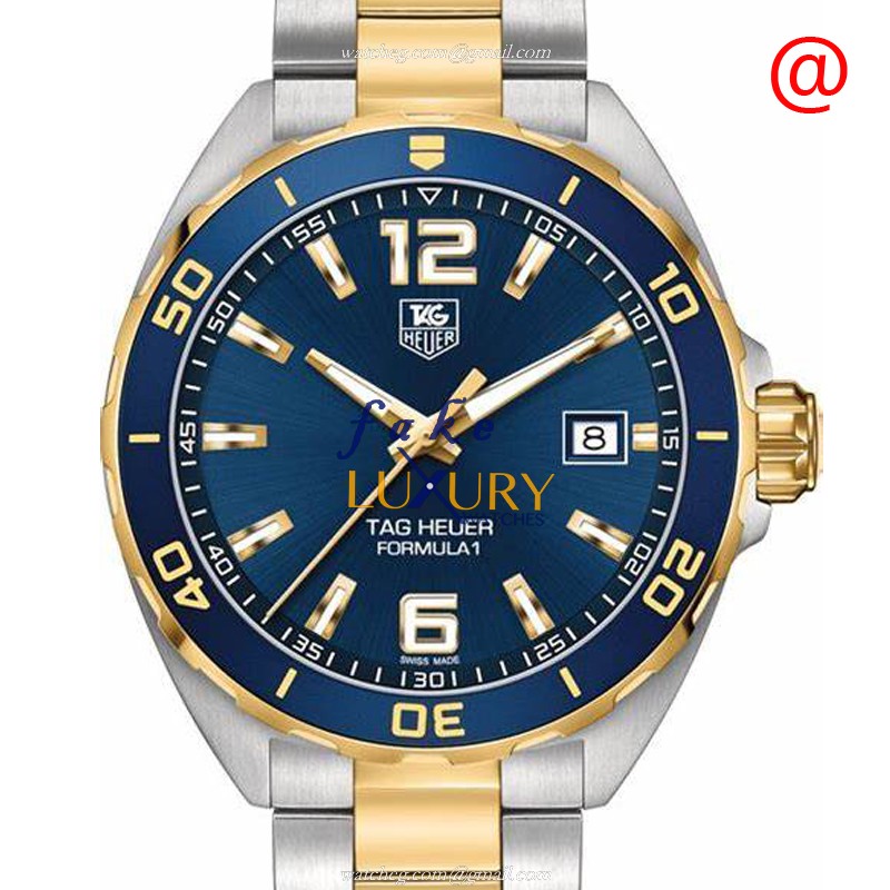 Tag Heuer WAZ1120.BB0879 Replica Formula 1 Quartz 41mm Blue Dial 18kt Gold & Steel Watch - Luxury Replica Watch