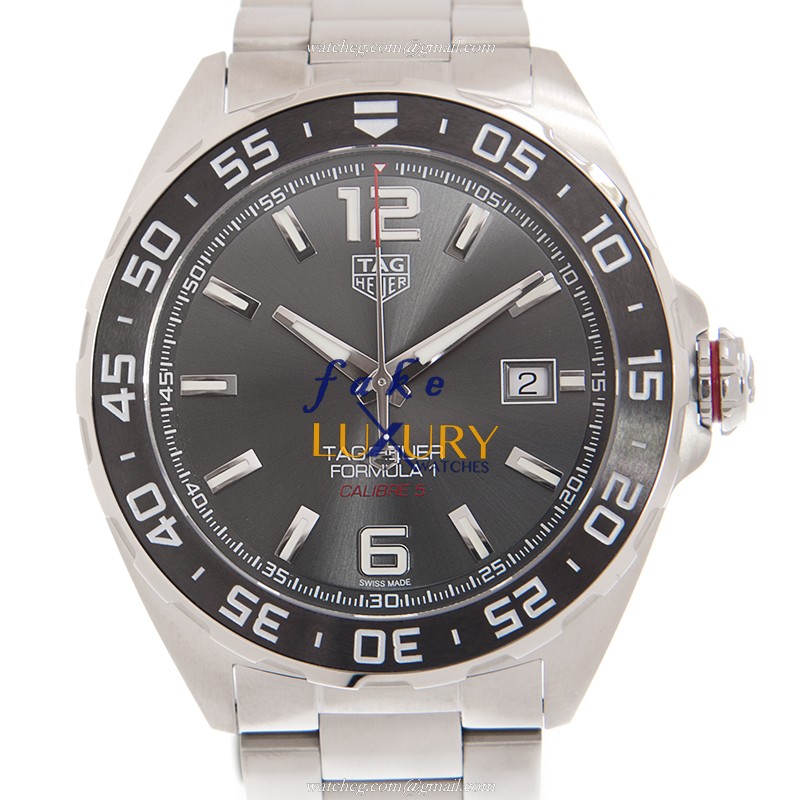 Tag Heuer WAZ2011.BA0842 Formula 1 Replica Watch, Automatic, Gray Dial, Steel Bracelet
