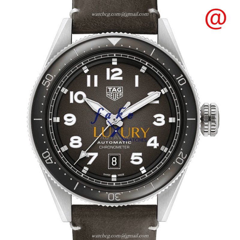 Tag Heuer WBE5114.FC8266 Aquaracer Replica Watch, Automatic Movement, Black Dial, Brown Leather - Luxury Replica Watch