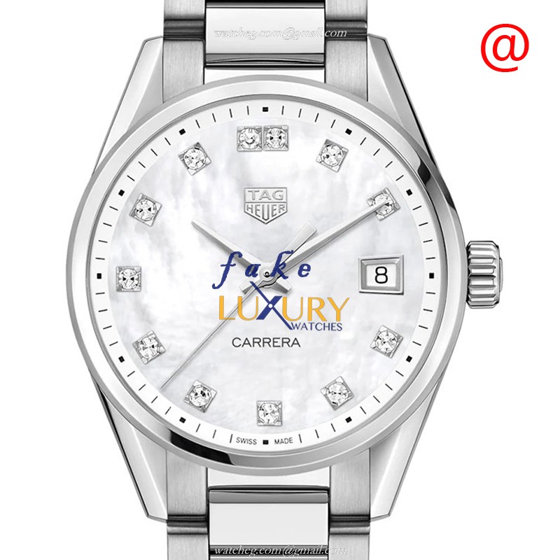 Tag Heuer Carrera WBK1318.BA0652 Replica Watch, White Dial, Quartz Movement, Steel Bracelet - Luxury Replica Watch
