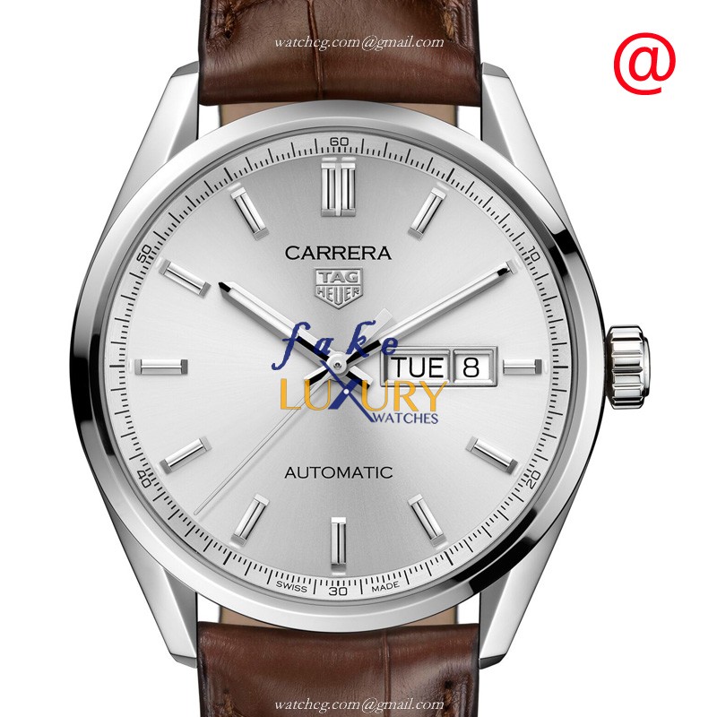 Tag Heuer Carrera WBN2011.FC6484 Replica Watch, Gray Dial, Steel Case, Brown Alligator Strap - Luxury Replica Watch