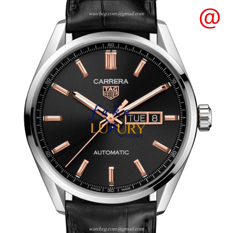 WBN2013.FC6503 - Tag Heuer Carrera Replica Watch - Automatic - Black Dial Alligator Strap - Luxury Replica Watch