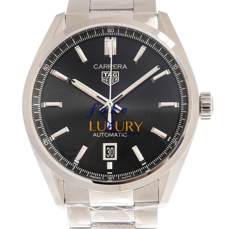 Tag Heuer Carrera WBN2110.BA0639 Replica Watch Automatic Black Dial Steel Bracelet - Luxury Replica Watch