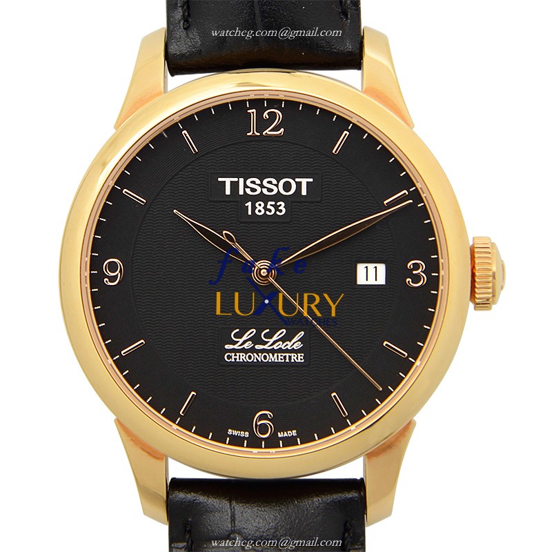 Tissot T006.408.36.057.00 Replica Watch, Automatic, Black Dial, Gold-Plated & Steel Case, Leather - Luxury Replica Watch