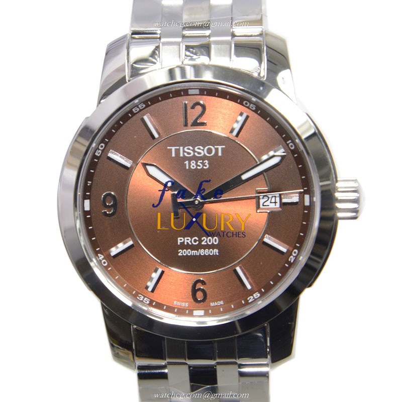 Tissot T014.410.11.297.00 Replica Watch, Brown Dial, Steel Bracelet, Quartz Movement - Luxury Replica Watch