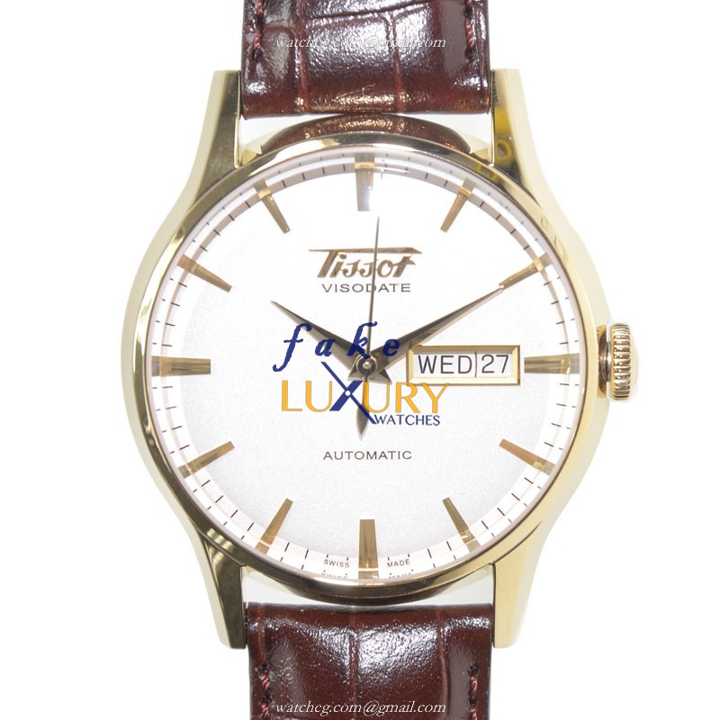 Tissot Heritage T019.430.36.031.01 Automatic White Dial Leather Strap Watch - Luxury Replica Watch