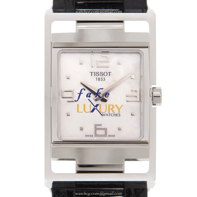 T032.309.16.117.00 - Tissot T-Trend Quartz Replica Watch - White Dial Black Leather Strap - Luxury Replica Watch