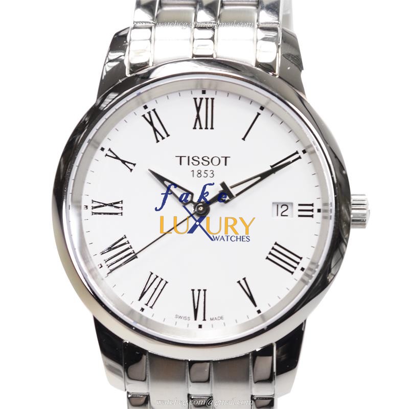 Tissot T033.410.11.013.01 T-Classic Replica Watch, White Dial, Steel Bracelet, Quartz Movement - Luxury Replica Watch