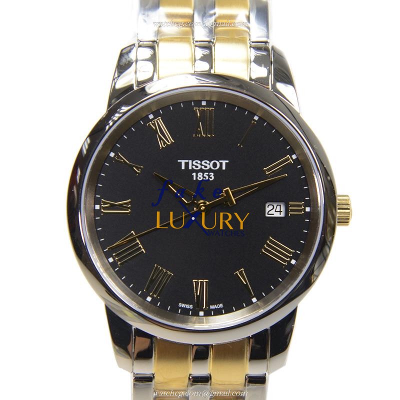 Tissot T-CLASSIC T033.410.22.053.01 Quartz Stainless Steel Black Dial Silver Bracelet Replica Watch - Luxury Replica Watch