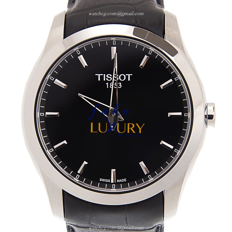 Tissot T035.446.16.051.00 T-Classic Replica Watch, Quartz Movement, Black Dial, Leather Strap - Luxury Replica Watch