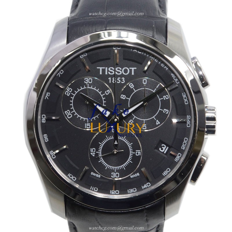Tissot T-CLASSIC T035.617.16.051.00 Quartz Stainless Steel Black Dial Leather Replica Watch - Luxury Replica Watch