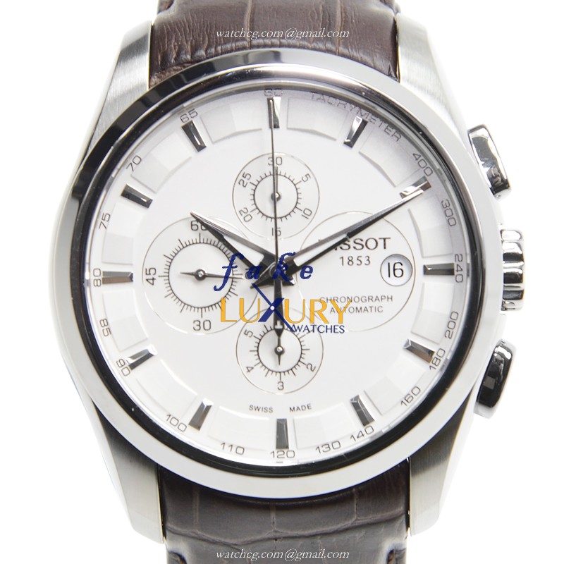 Tissot T035.627.16.031.00 T-Classic Automatic White Dial Leather Replica Watch - Luxury Replica Watch
