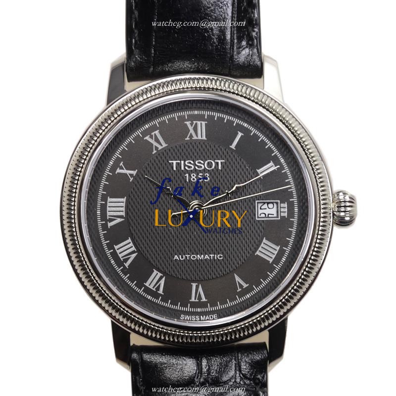 T045.407.16.053.00 - Tissot T-Classic Replica Watch - Automatic - Black Dial - Leather Strap - Luxury Replica Watch
