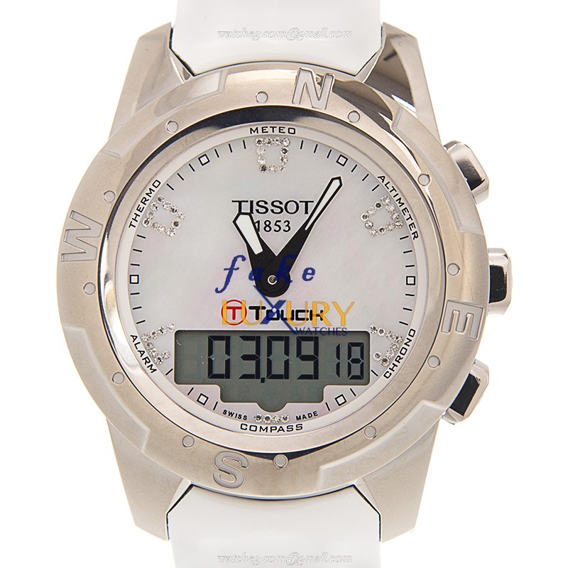 Tissot T047.220.46.116.00 Touch Collection Quartz Replica Watch With Titanium Case, White Dial - Luxury Replica Watch