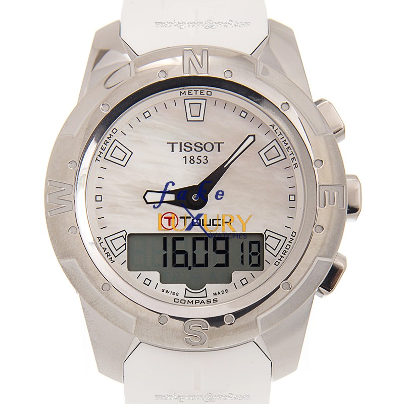 T047.220.47.111.00 - Tissot Touch Collection Replica Watch - Quartz Titanium White Dial - Luxury Replica Watch