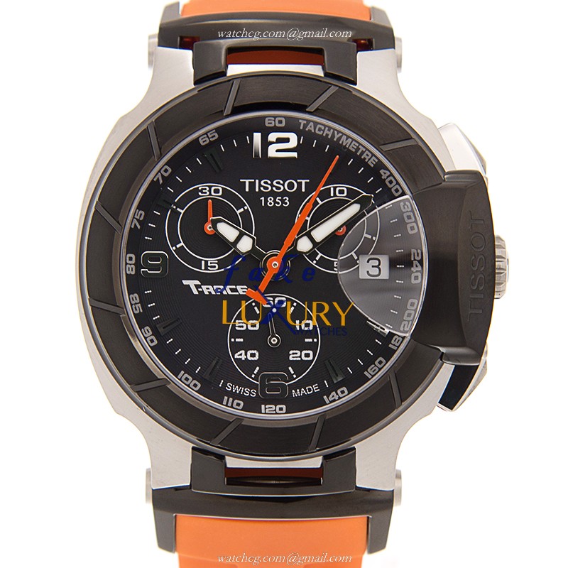 T048.217.27.057.00 - Tissot T-SPORT Quartz Replica Watch - Black Dial Orange Rubber Strap - Luxury Replica Watch