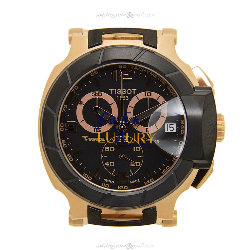 Tissot T048.417.27.057.06 Replica Watch, Black Dial, Steel Case, Quartz Movement, Rubber Strap - Luxury Replica Watch