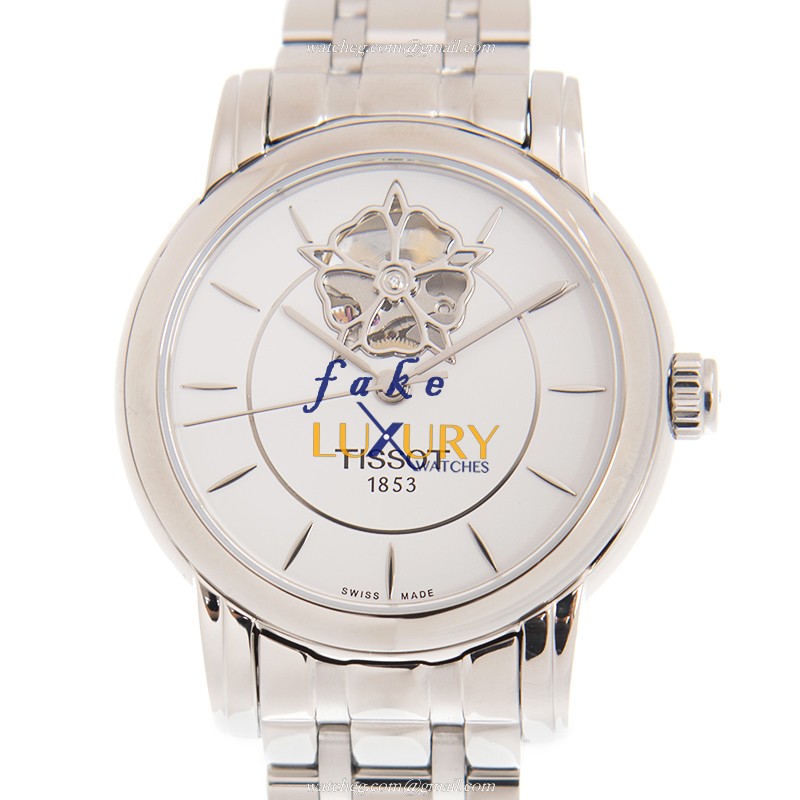 T050.207.11.011.04 - Tissot Lady Heart Replica Watch - Automatic - White Dial Silver Steel - Luxury Replica Watch