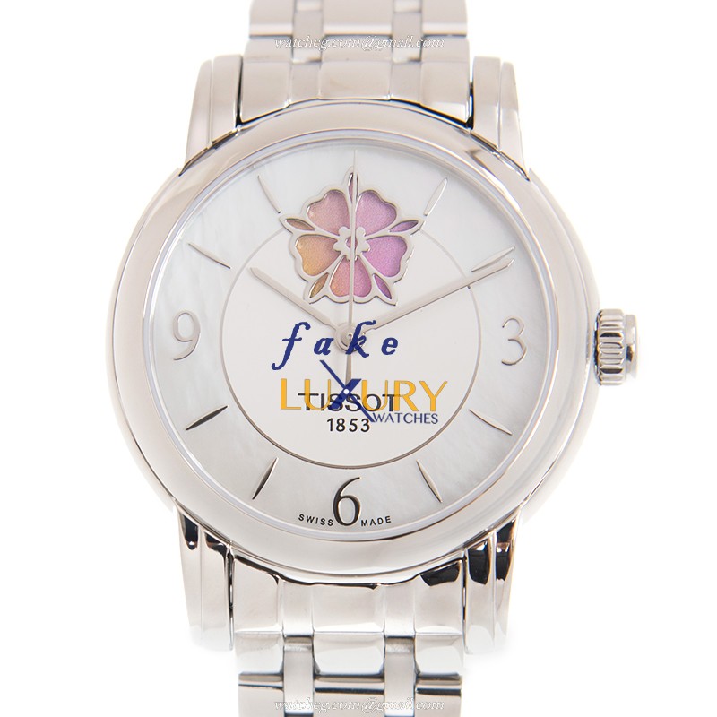 Tissot T050.207.11.117.05 Lady Heart Replica Watch, Automatic, White Dial, Silver Steel Bracelet - Luxury Replica Watch