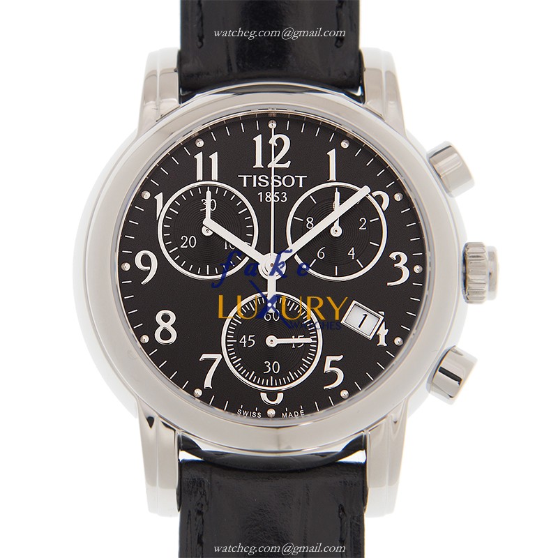 Tissot T-LADY Replica Watch T050.217.16.052.00 Quartz Movement Black Dial Stainless Steel Case - Luxury Replica Watch