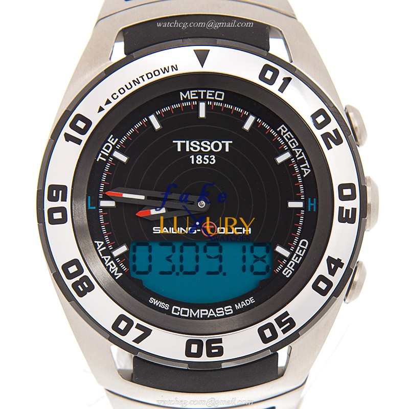 Tissot T056.420.21.051.00 Touch Collection Quartz Replica Watch Black Dial Steel Case - Luxury Replica Watch