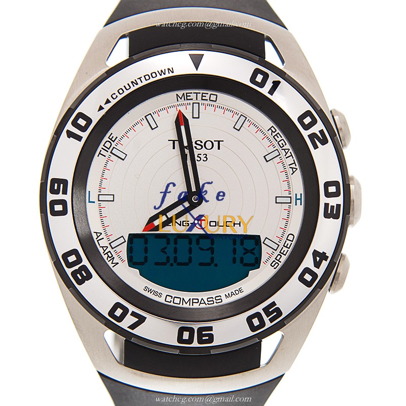 Tissot T056.420.27.031.00 Touch Collection Quartz White Dial Rubber Strap Replica Watch - Luxury Replica Watch