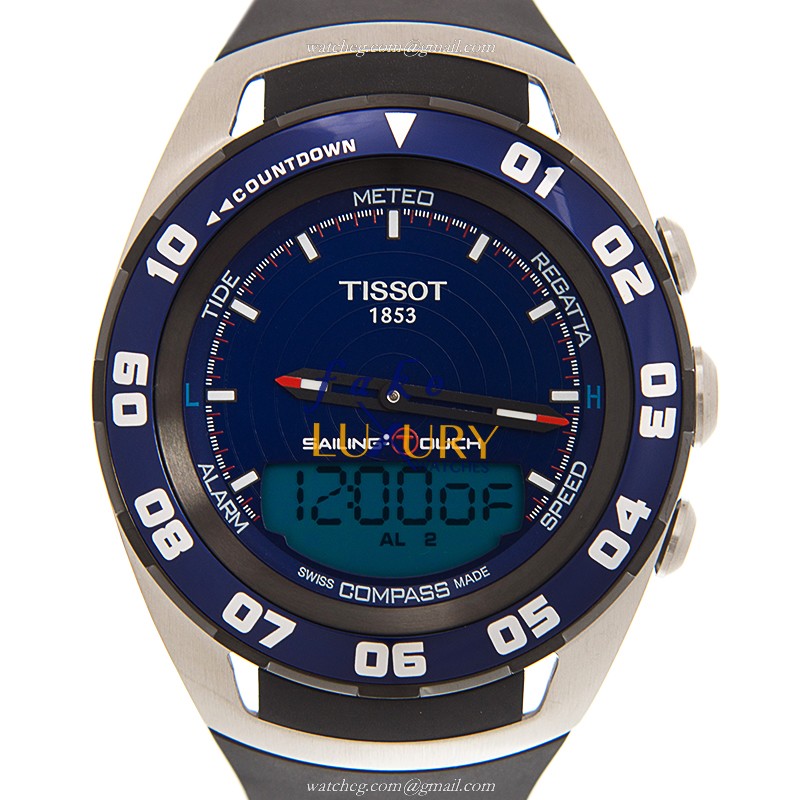 Tissot T056.420.27.041.00 Touch Collection Replica Watch, Blue Dial, Black Rubber Strap - Luxury Replica Watch