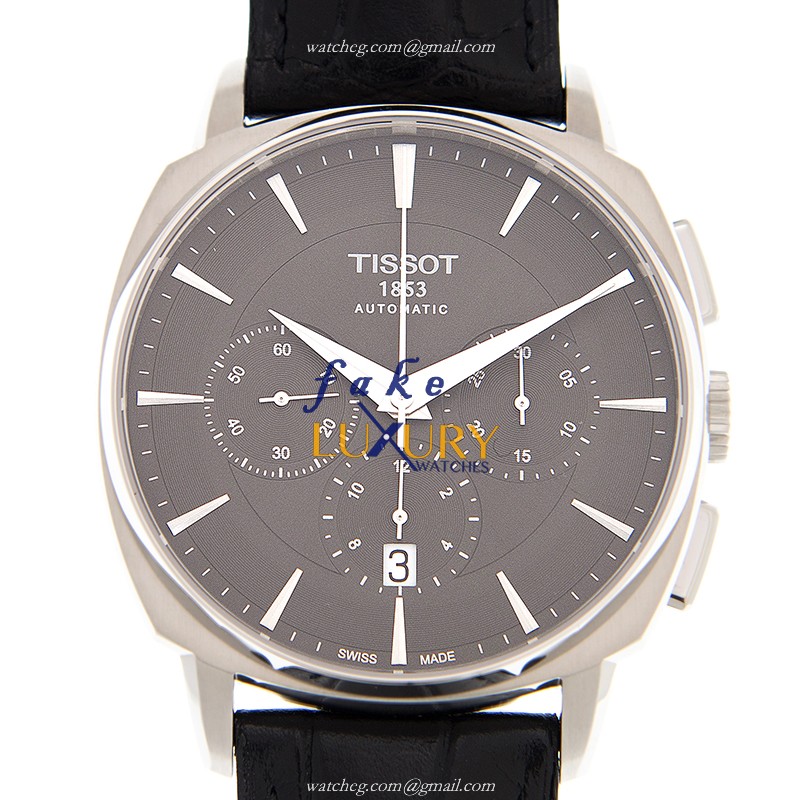 Tissot T059.527.16.051.00 T-Classic Replica Watch, Automatic, Black Dial, Steel Case, Leather Strap - Luxury Replica Watch