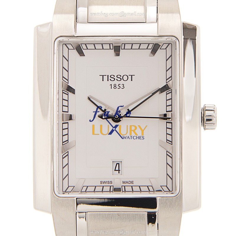 Tissot T061.510.11.031.00 Replica Watch, White Dial Silver Steel Bracelet Quartz Movement - Luxury Replica Watch
