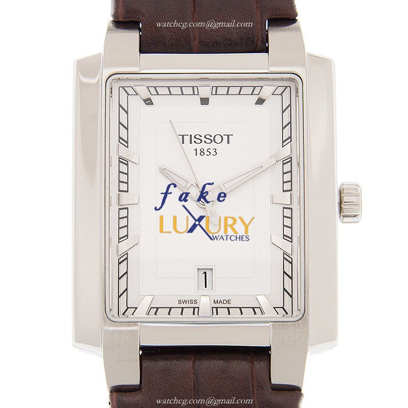 Tissot T-TREND Quartz Stainless Steel T061.510.16.031.00 Silver Dial Leather Strap Replica Watch - Luxury Replica Watch