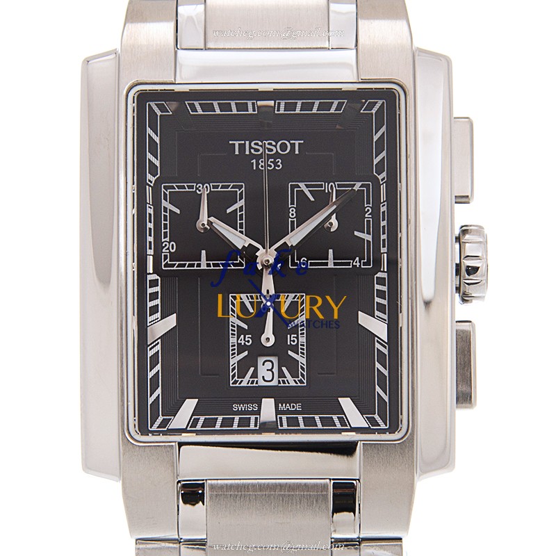 Tissot T-TREND Quartz Stainless Steel T061.717.11.051.00 Black Dial Silver Strap Replica Watch - Luxury Replica Watch